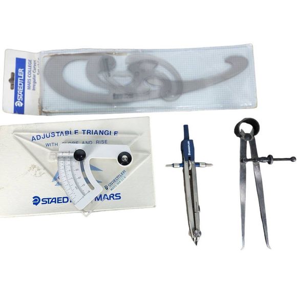 VINTAGE Staedtler, INDI-cal 8 PC LOT superbow compass, Architect-Engineer Tools - Picture 2 of 9